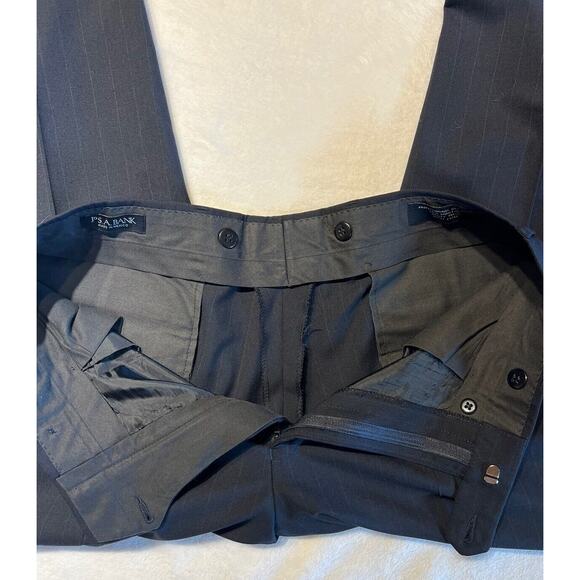 Jos A Bank 41R 32W Navy Blue Pinstripe 2 Piece Suit Jacket Pants Set - Picture 13 of 16